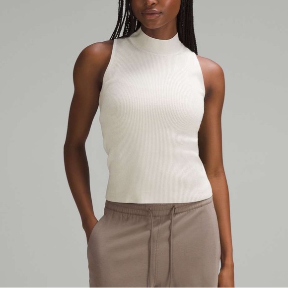 lululemon athletica Tops - Lululemon Ribbed Wool Silk Blend Knit Tank • Cream • Sz M